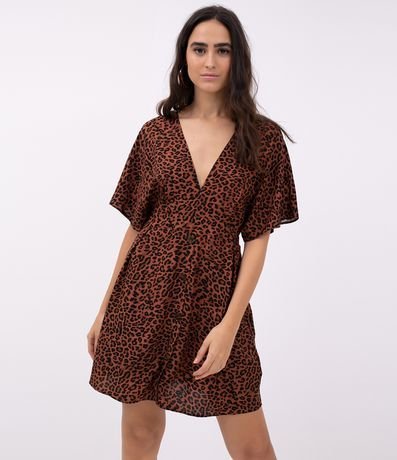 Vestido animal print. Reprodução